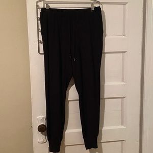 Black cotton joggers